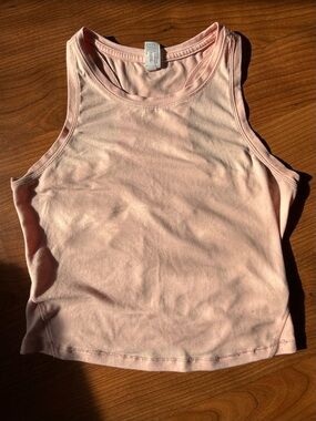Yogalicious Pale Pink Ribbed Tank Top